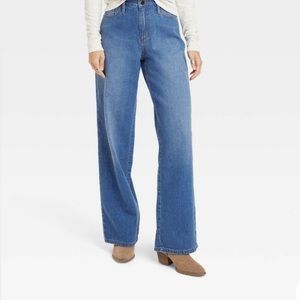 Women's High Rise Wide Leg Jeans, Universal Thread, Medium Wash Size 16 Short